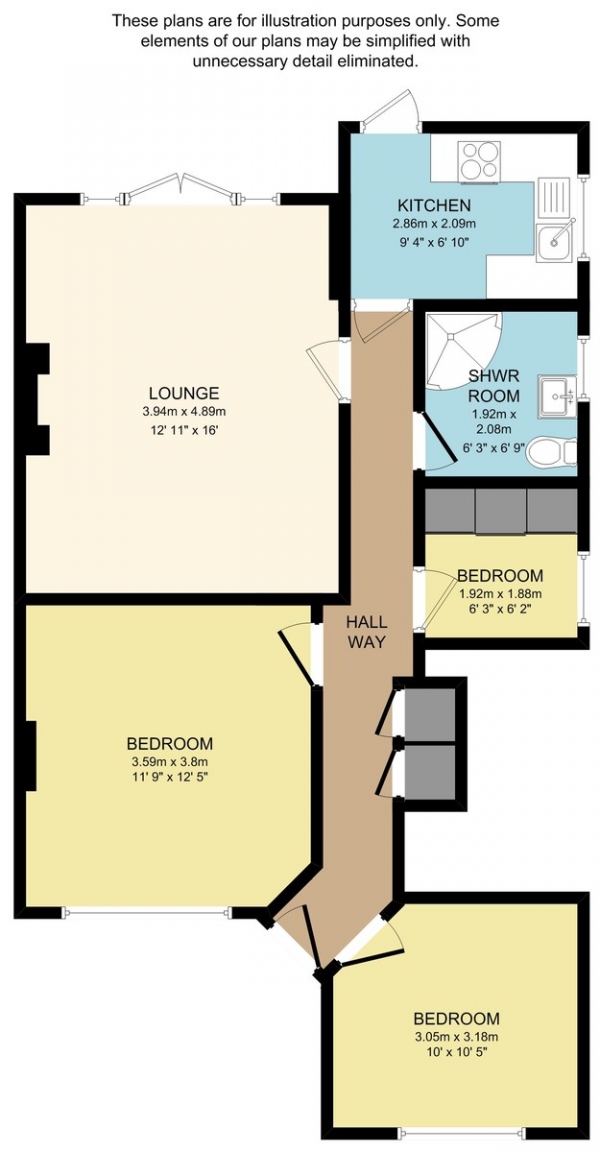 Floor Plan Image for 3 Bedroom Apartment for Sale in Beechwood Park, South Woodford