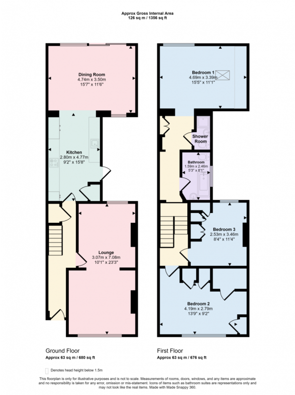 Floor Plan Image for 3 Bedroom Semi-Detached House for Sale in Derby Road, London