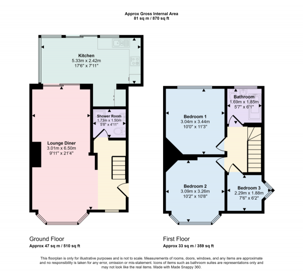 Floor Plan Image for 3 Bedroom End of Terrace House for Sale in Chigwell Road, Woodford Green