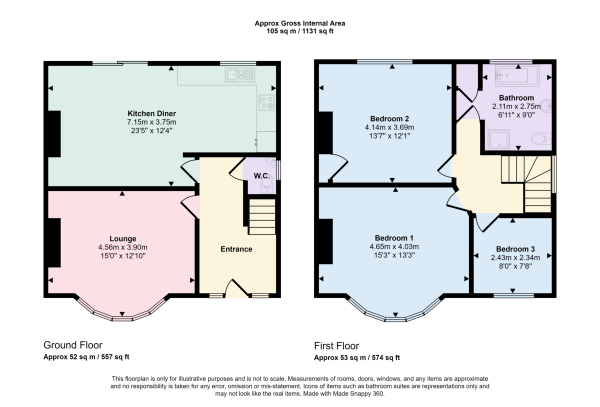 Floor Plan Image for 3 Bedroom Semi-Detached House for Sale in Woodville Road, South Woodford