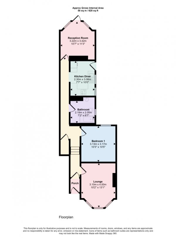 Floor Plan Image for 2 Bedroom Apartment for Sale in Chingford Lane, Woodford Green