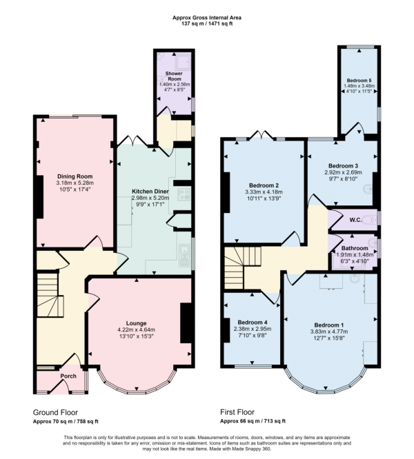 Floor Plan Image for 4 Bedroom Semi-Detached House for Sale in Kings Avenue, Woodford Green