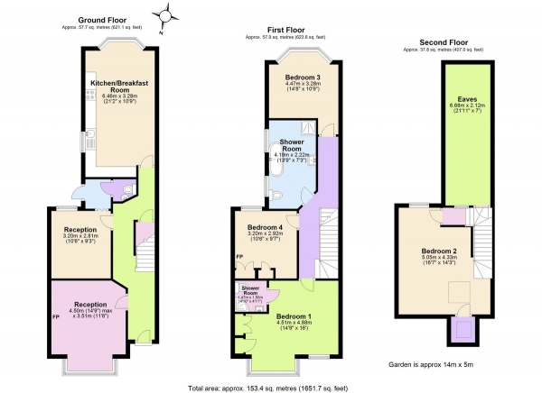 Floor Plan Image for 4 Bedroom Terraced House for Sale in St. Albans Road, Woodford Green