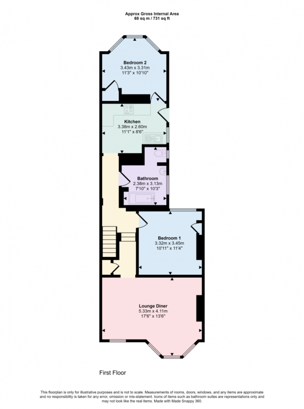 Floor Plan Image for 2 Bedroom Apartment for Sale in Chingford Lane, Woodford Green