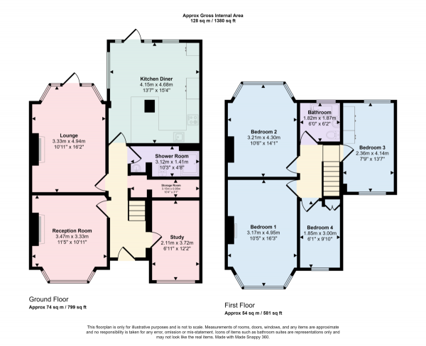 Floor Plan Image for 4 Bedroom Semi-Detached House for Sale in Abbotsford Gardens, Woodford Green