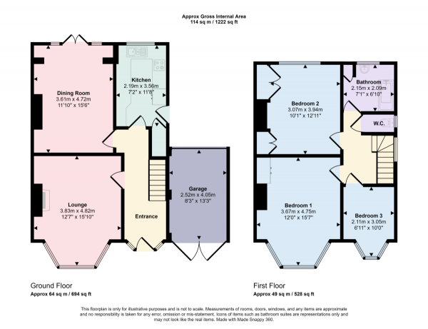 Floor Plan Image for 3 Bedroom Semi-Detached House for Sale in Grosvenor Gardens, Woodford Green