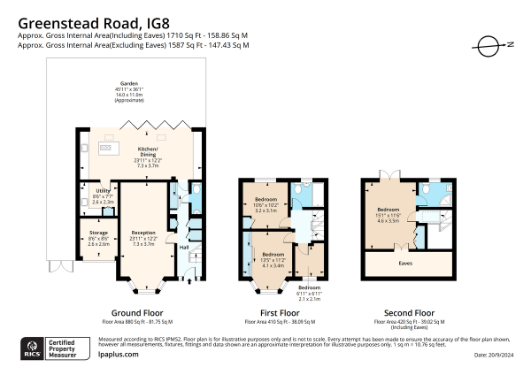 Floor Plan Image for 4 Bedroom End of Terrace House for Sale in Greenstead Gardens, Woodford Green