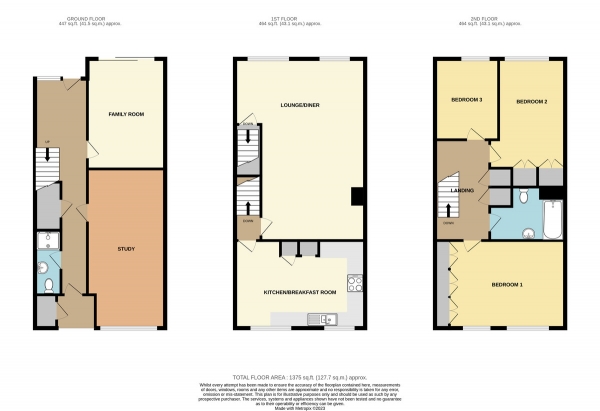 Floor Plan Image for 4 Bedroom Town House for Sale in Glengall Road, Woodford Green