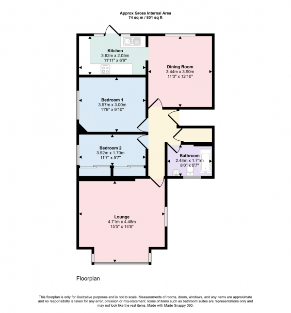 Floor Plan Image for 2 Bedroom Maisonette for Sale in Lechmere Avenue, Woodford Green