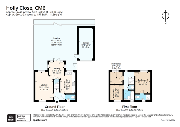 Floor Plan Image for 3 Bedroom End of Terrace House for Sale in Holly Close, Dunmow