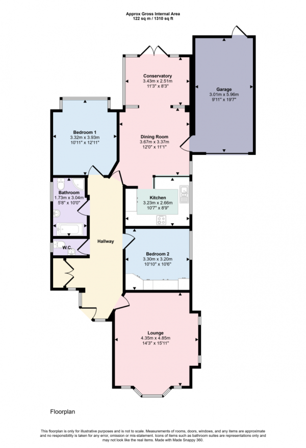 Floor Plan Image for 2 Bedroom Detached Bungalow for Sale in Knighton Close, Woodford Green