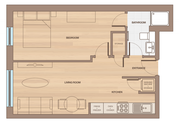 Floor Plan Image for 1 Bedroom Apartment for Sale in 102 , 3 Helena Street