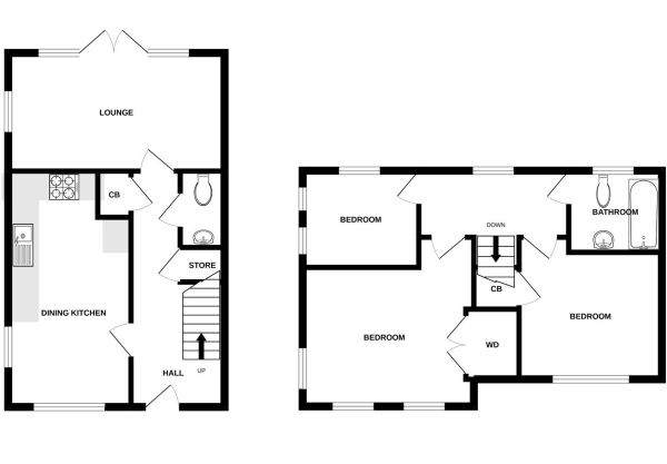 Floor Plan Image for 3 Bedroom Detached House for Sale in Nuneaton,Warwickshire