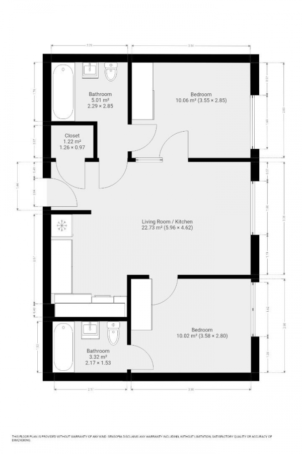 Floor Plan Image for 2 Bedroom Apartment to Rent in Darwin House, Sylvester Close, Derby