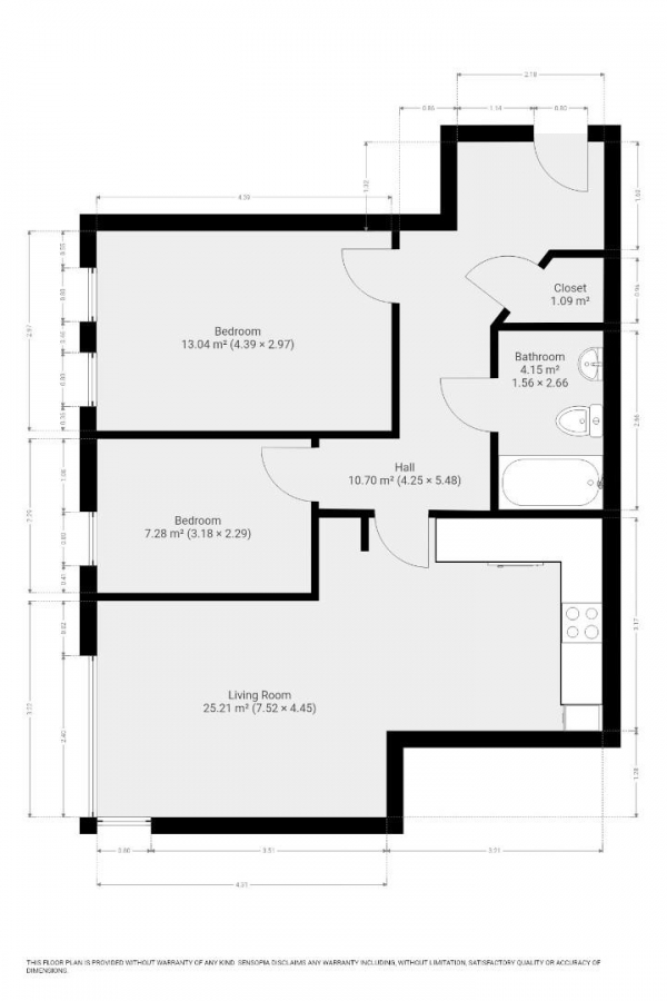 Floor Plan Image for 2 Bedroom Apartment for Sale in Rutland House, Carrington Street, Derby