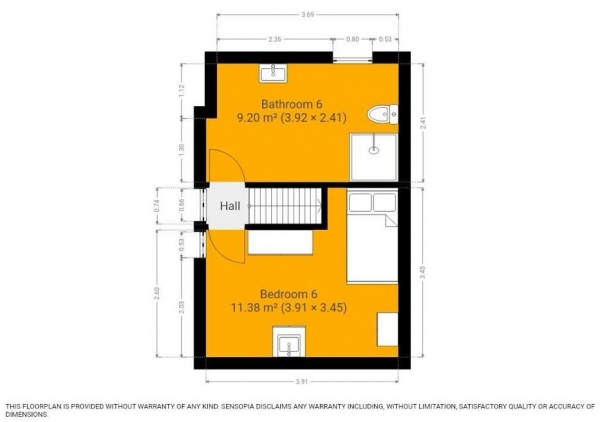 Floor Plan Image for 1 Bedroom House Share to Rent in Room 6, Palmerston Street, Derby