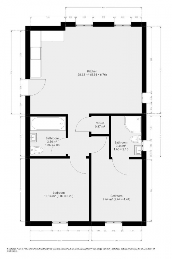 Floor Plan Image for 2 Bedroom Apartment to Rent in Carnation Place, Tulip Street, Chilwell, Nottingham