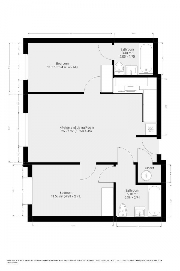 Floor Plan Image for 2 Bedroom Apartment to Rent in Fox House, Erasmus Drive, Derby