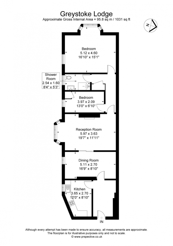 Floor Plan Image for 2 Bedroom Apartment for Sale in Greystoke Lodge, Hanger Lane