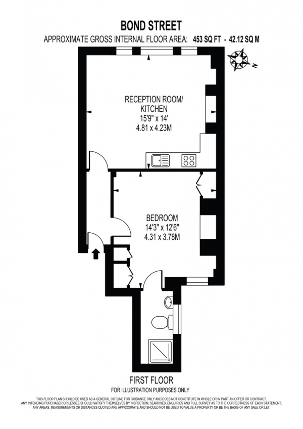 Floor Plan Image for 1 Bedroom Flat for Sale in Bond Street, London