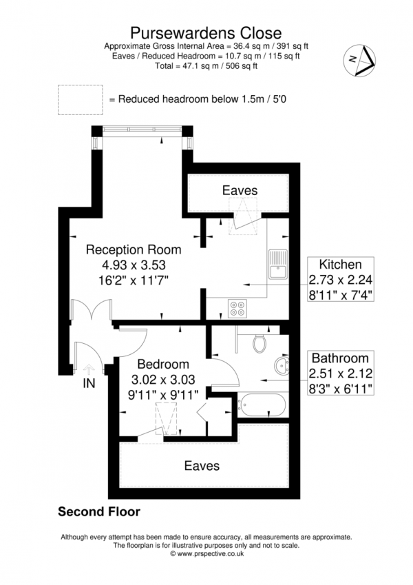 Floor Plan Image for 1 Bedroom Flat to Rent in Pursewardens Close, Culmington Road, Ealing W13