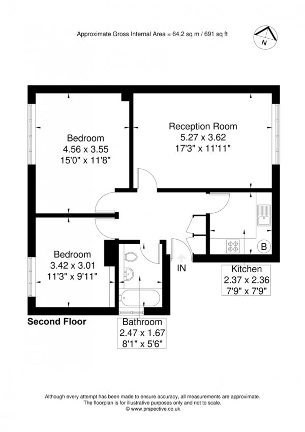 Floor Plan Image for 2 Bedroom Apartment for Sale in Leeland Terrace, Ealing W13