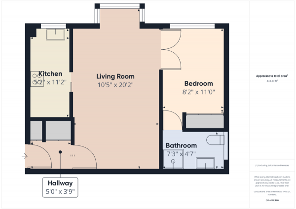 Floor Plan Image for 1 Bedroom Flat to Rent in Harriers Close, Ealing, W5