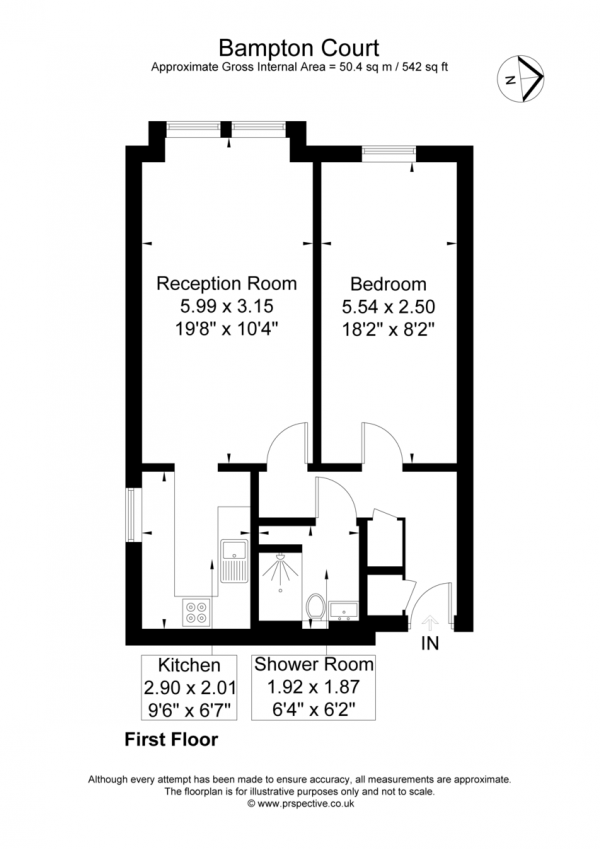 Floor Plan Image for 1 Bedroom Apartment for Sale in Bampton Court, Ealing W5