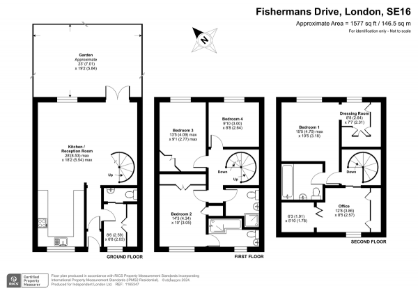 Floor Plan Image for 4 Bedroom Terraced House for Sale in Fishermans Drive, Canada Water, SE16 6SQ