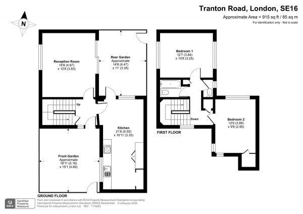 Floor Plan Image for 2 Bedroom End of Terrace House for Sale in Tranton Road, London