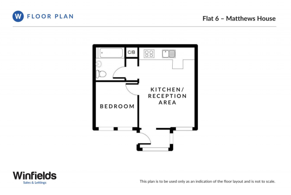 Floor Plan Image for 1 Bedroom Flat to Rent in Brunswick Terrace, Torquay