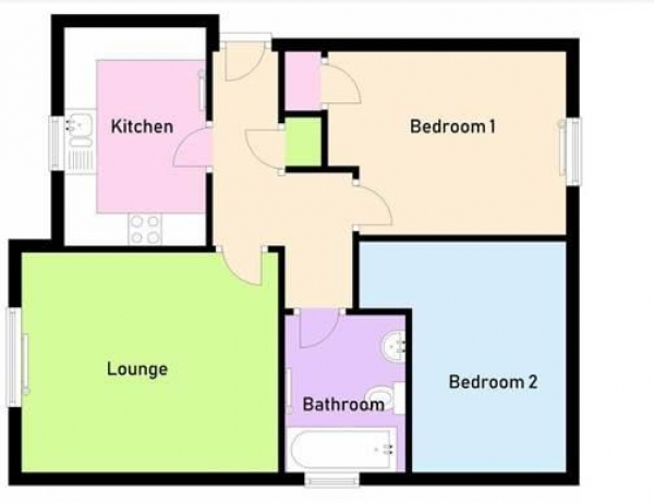 Floor Plan Image for 2 Bedroom Flat to Rent in Seafields, Paignton