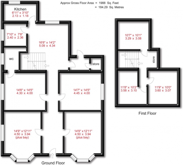 Floor Plan Image for 4 Bedroom Property for Sale in Bramhall Lane, Stockport