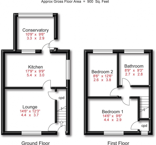 Floor Plan Image for 2 Bedroom Semi-Detached House for Sale in Douglas Road, Stockport