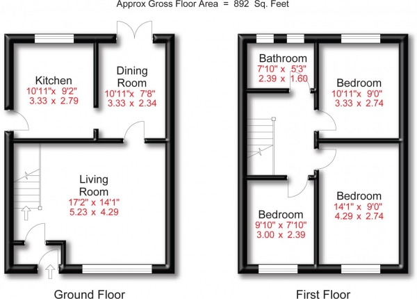 Floor Plan Image for 3 Bedroom Semi-Detached House for Sale in Bosden Fold Road, Hazel Grove, Stockport