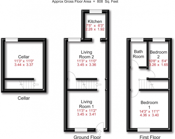 Floor Plan Image for 2 Bedroom Semi-Detached House for Sale in York Street, Stockport