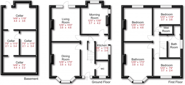 Floor Plan Image for 4 Bedroom Semi-Detached House for Sale in Bramhall Lane South, Bramhall, Stockport