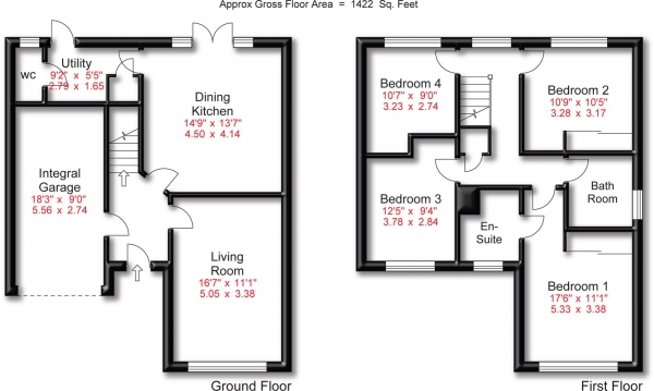 Floor Plan for 4 Bedroom Detached House for Sale in Hawker Road, Woodford, Stockport, SK7, 1SN - Guide Price &pound600,000