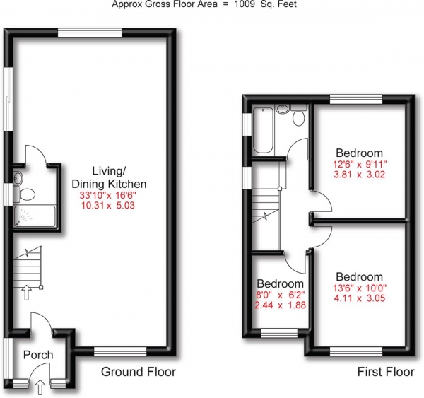 Floor Plan Image for 3 Bedroom Semi-Detached House for Sale in Deane Avenue, Cheadle