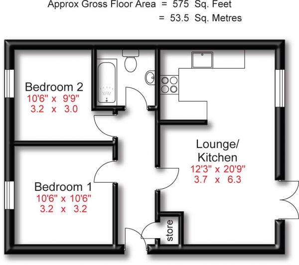 Floor Plan Image for 2 Bedroom Apartment for Sale in Cooper Court, Hazel Grove, Stockport