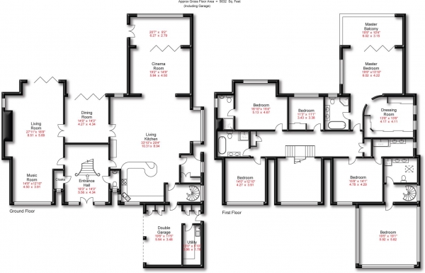 Floor Plan Image for 6 Bedroom Detached House for Sale in Torkington Road, Wilmslow.