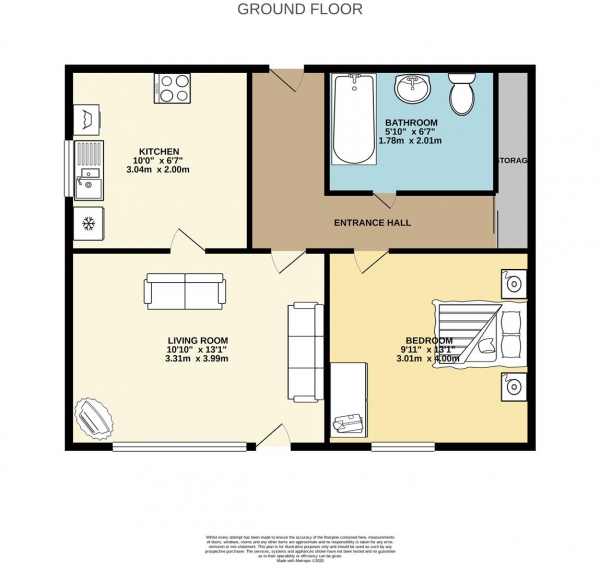 Floor Plan Image for 1 Bedroom Flat to Rent in Elmfield Road, Davenport, Stockport