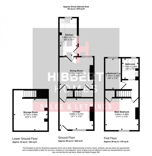 Floor Plan Image for 2 Bedroom Terraced House to Rent in Lowfield Road, Shaw Heath, Stockport