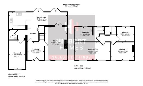 Floor Plan Image for 3 Bedroom Semi-Detached House for Sale in Woods Lane, Cheadle Hulme, Cheadle