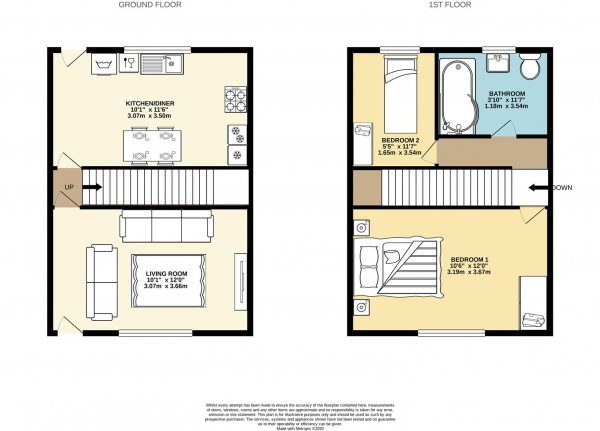 Floor Plan Image for 2 Bedroom Terraced House to Rent in Ward Street, Stockport