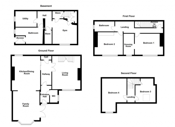 Floor Plan Image for 4 Bedroom Town House for Sale in Leeds Road, Glasshoughton, Castleford