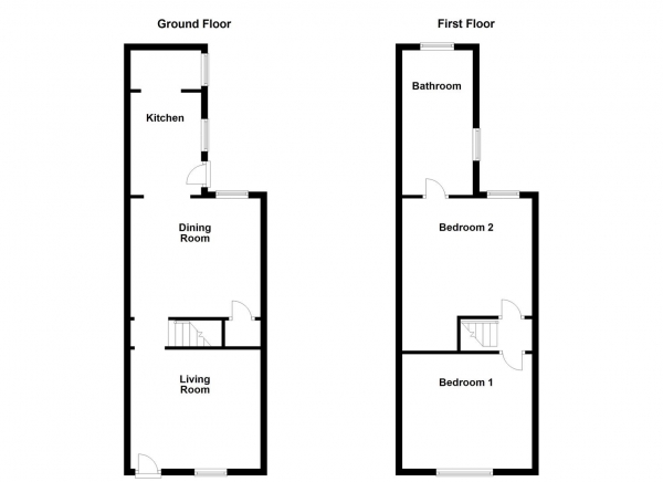 Floor Plan Image for 2 Bedroom Terraced House for Sale in Bradley Avenue, Castleford