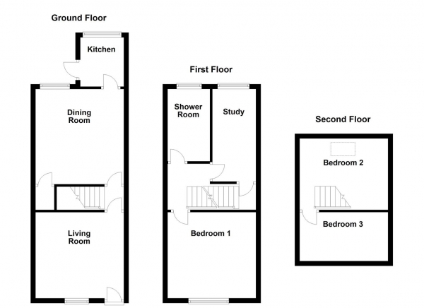 Floor Plan Image for 3 Bedroom Terraced House for Sale in Grafton Street, Castleford