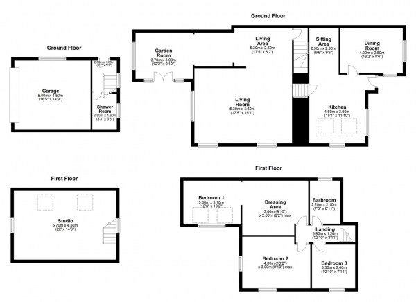 Floor Plan Image for 3 Bedroom Detached House for Sale in Falhouse Lane, Whitley, Dewsbury