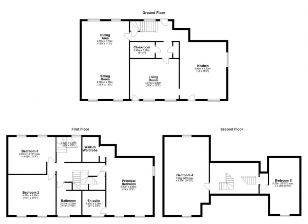 Floor Plan for 5 Bedroom Property for Sale in HALLMARK FINE HOMES | Shaw Fold, Sandal, Wakefield, WF2, 7LT - Offers Over &pound695,000